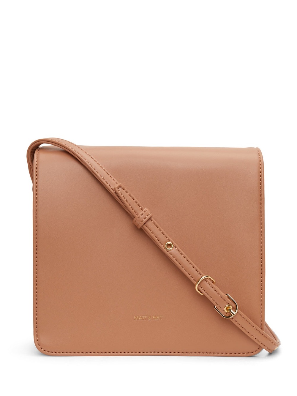 Matt & Nat Dover Vegan Leather Crossbody Bag in Saddle Tan Dusty Pink Fondant